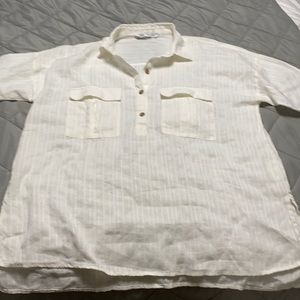 ZARA CREAM OVERSIZED BLOUSE